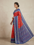 Ragini Red & Blue Handwoven Sambalpuri Saree