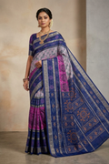 Shruti Blue & Pink Handwoven Sambalpuri Saree