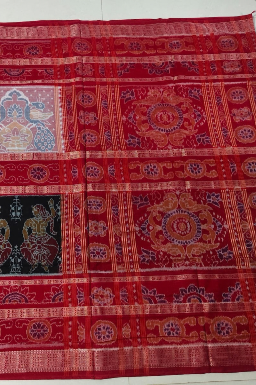 Nritya Red Handwoven Sambalpuri Saree