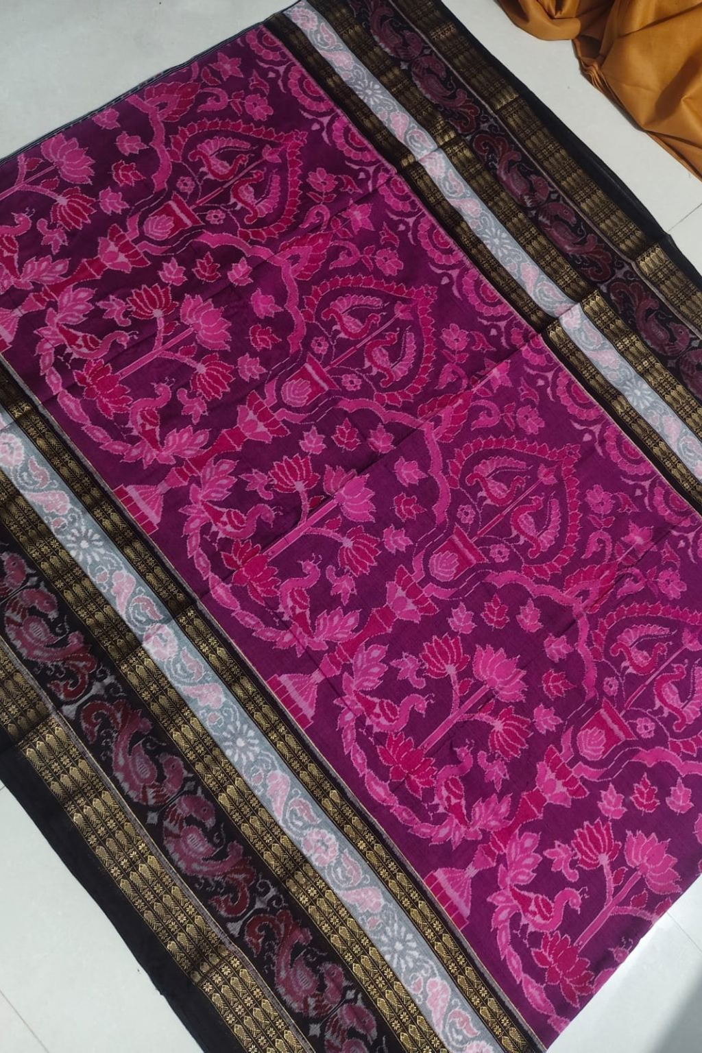 Vasudha Magenta Handwoven Sambalpuri Saree