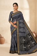 Anvika Black & Grey Handwoven Sambalpuri Saree
