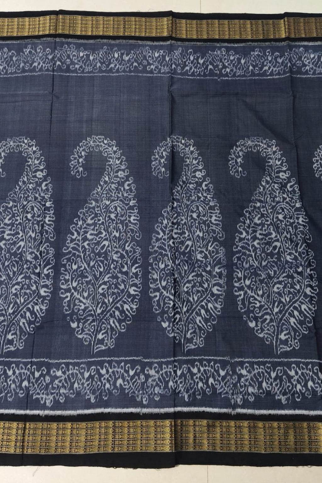 Anvika Black & Grey Handwoven Sambalpuri Saree