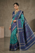 Meher Navy Blue Handwoven Sambalpuri Saree