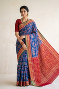 Vasundhara Blue Handwoven Sambalpuri Saree
