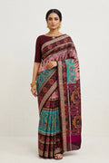 Aarini Turquoise Handwoven Sambalpuri Cotton Saree