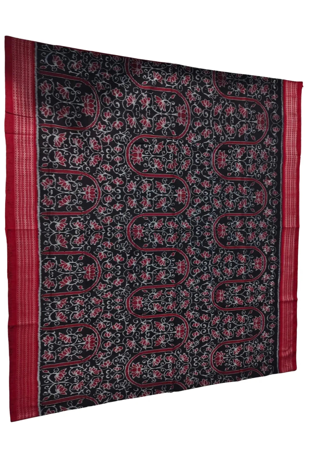 Vriksha Black Handloom Sambalpuri Cotton Saree